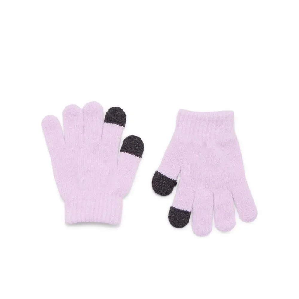 Girls Justice Sequin Cable Knit Hat and Gloves Set Pink 2-Pack
